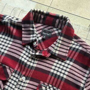 Brixton Bowery Flannel in Red, White, and Black